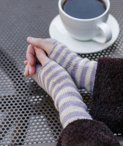 Pattern -  Accelerating Stripes Fingerless Gloves & Cowl