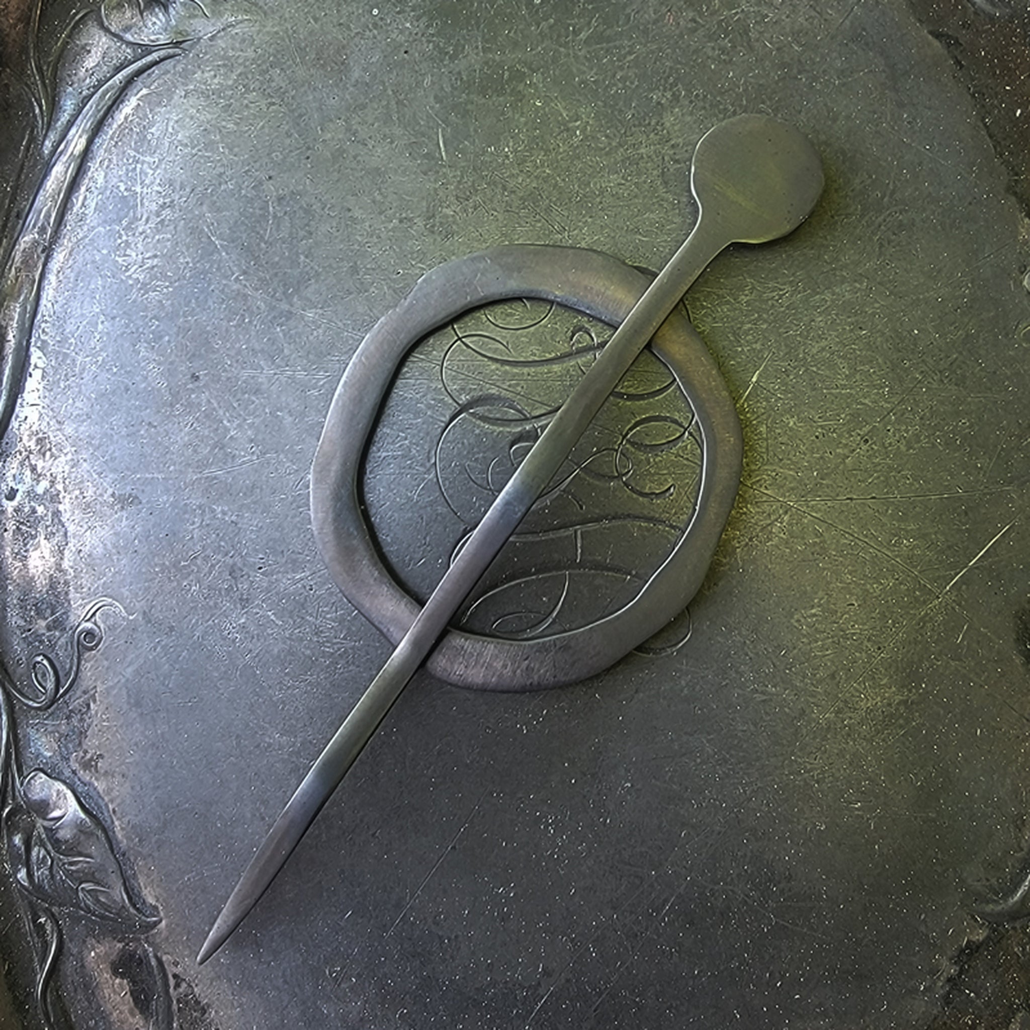 Mid Century Modern Circle Shawl Pin