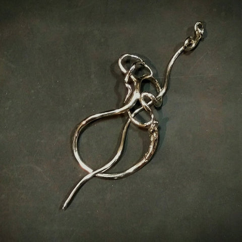 Wild Grape Tendril Shawl Pin