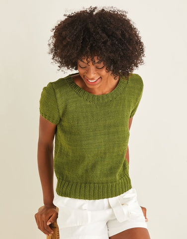 Scoop Neck Tie Back Top - Sirdar Leaflet 10115