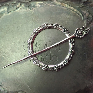 Camellia Garden Shawl Pin